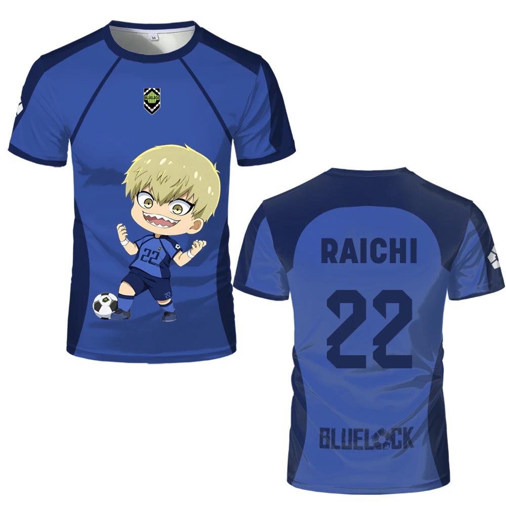 Japanese Anime Blue Lock Eleven Jersey Isagi Nagi Cute Pattern 3D Print T-shirt Men And Women Cartoon Character Print Tops