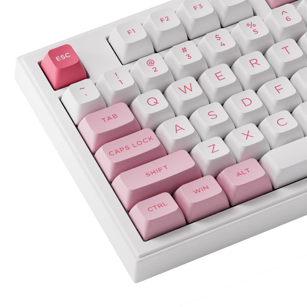 Teclado Akko 5098B Prunus Lannesiana Custom com Botão Giratório Vertical, Carregamento Rápido, Cor Rosa, com Tela TFT