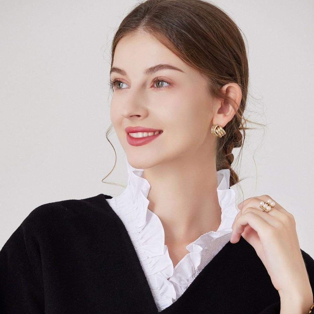 Cotton Material Detachable V-neck Shirt Collar Sweet False Collar Removable Fake Collar  Blouse