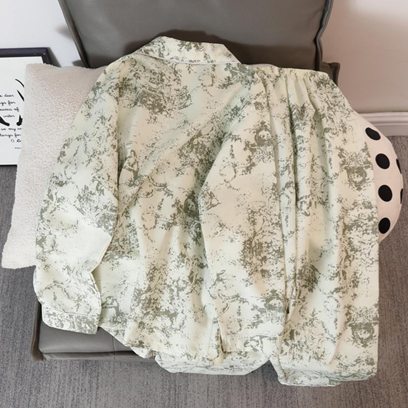 Chinese Style Ink Print Vintage Pajamas Collection for Women Nightwear Autumn Everyday All-match Womens Pajamas Korean Updated Sleepwear