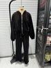 European & American Style Hooded Velvet Coat and Wide-Leg Pants - Autumn Collection
