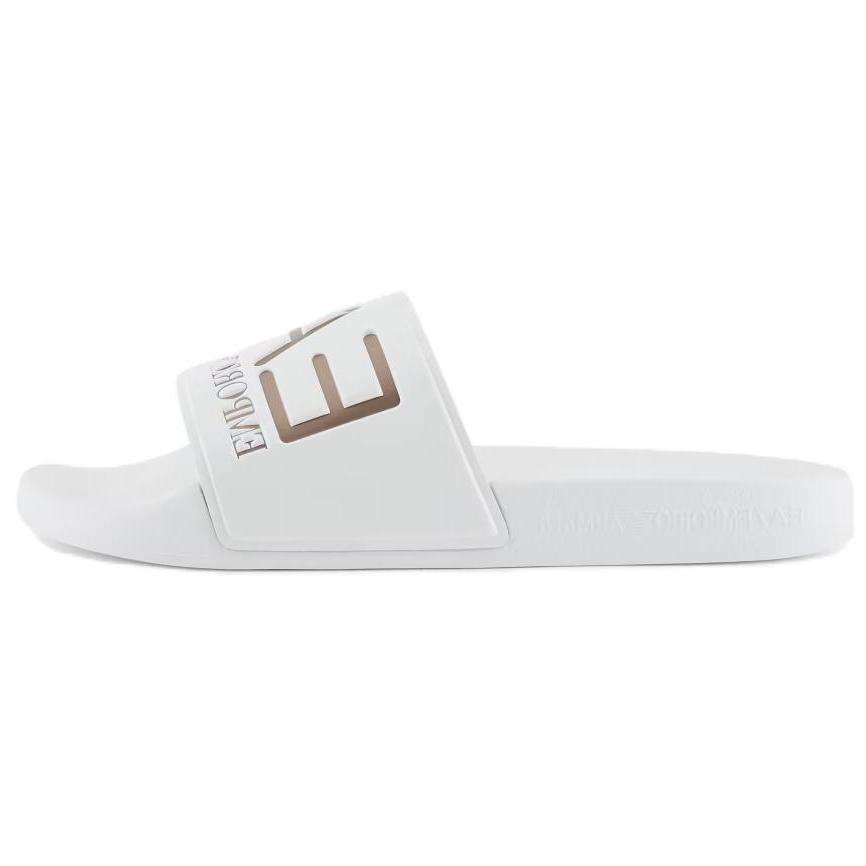 EMPORIO ARMANI EA7 Trendy Flat Silent Slide Slippers Unisex White 7X000108AF15118MZ095 39
