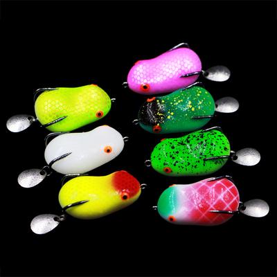 4cm 7.3g Topwater Wobblers Swimbait Mini Artificial Soft Frog Fishing Lure Spinner Bait Metal Sequin Double Hook Frog Bait