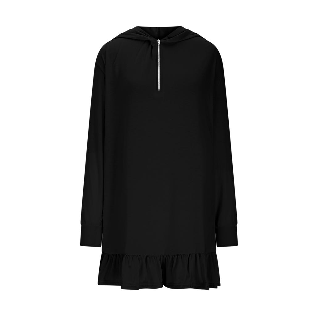 Ladies' Color Casual Loose Fashion Elegant Long Sleeved Dress