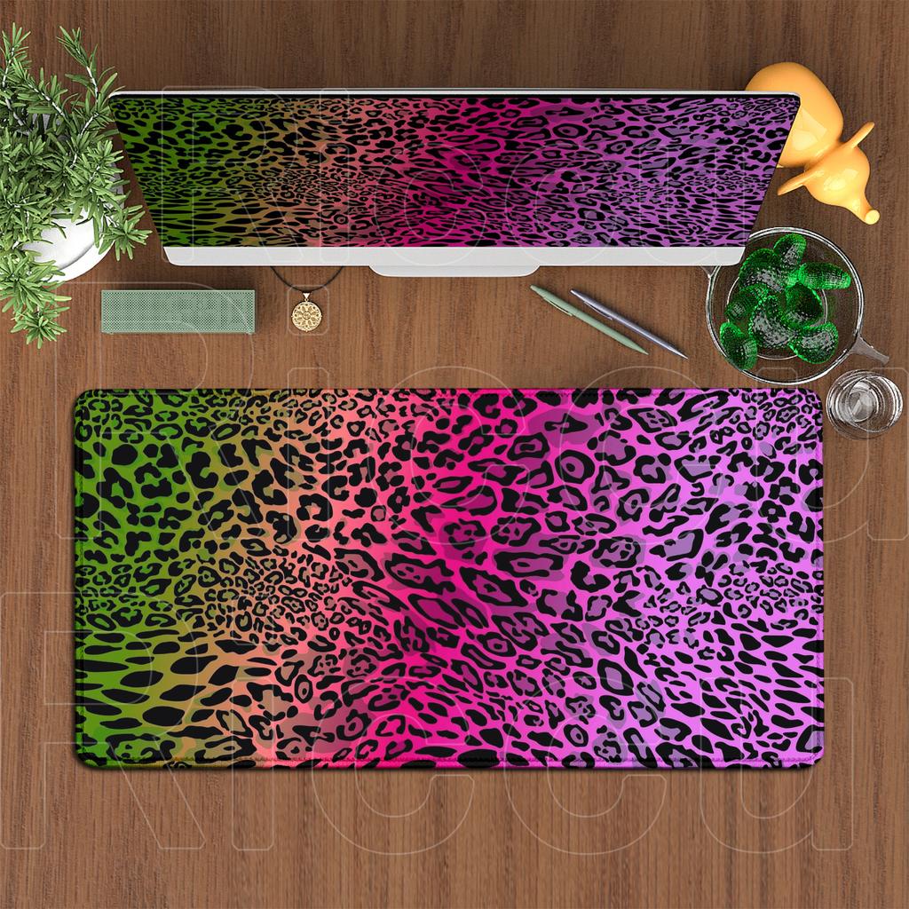 Fashion Leopard Print 120x60cm Oversized Keyboard Desk Pad Home Office Decoration Carpet Laptop Gaming Accessories Girl Mousepad