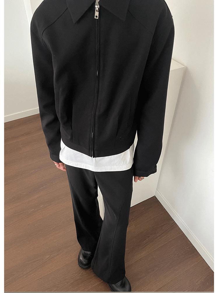 CleanFit Men's Korean-Style Short Jacket, Spring/Autumn, American Lapel Baseball, Detroit Workwear