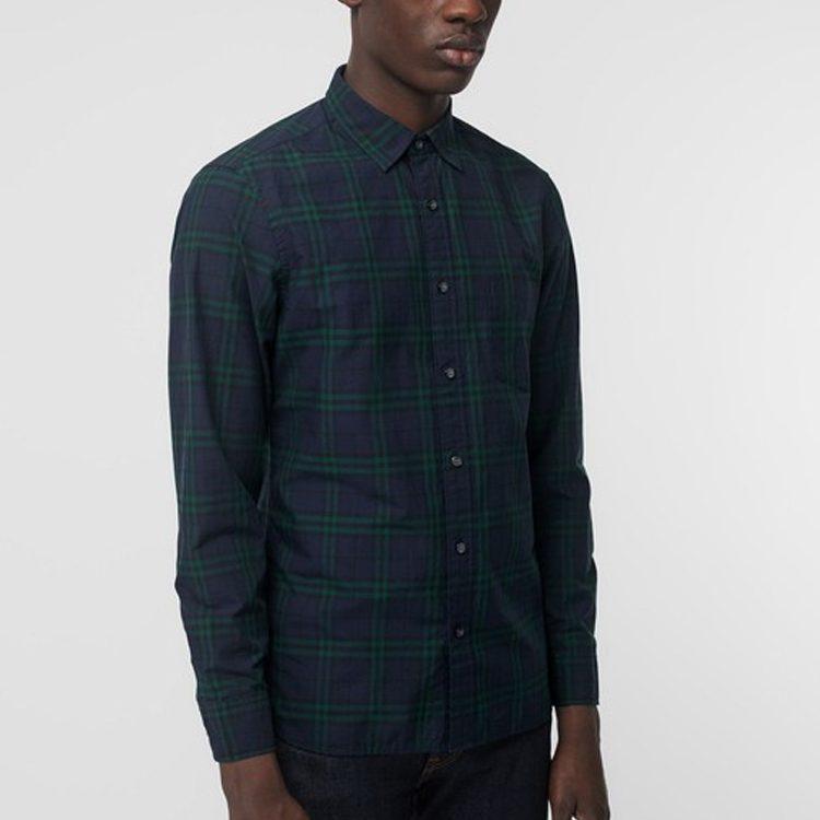 Burberry Shirts Men's Ink Blue Pointed Collar Moderate Shirt 40663931
