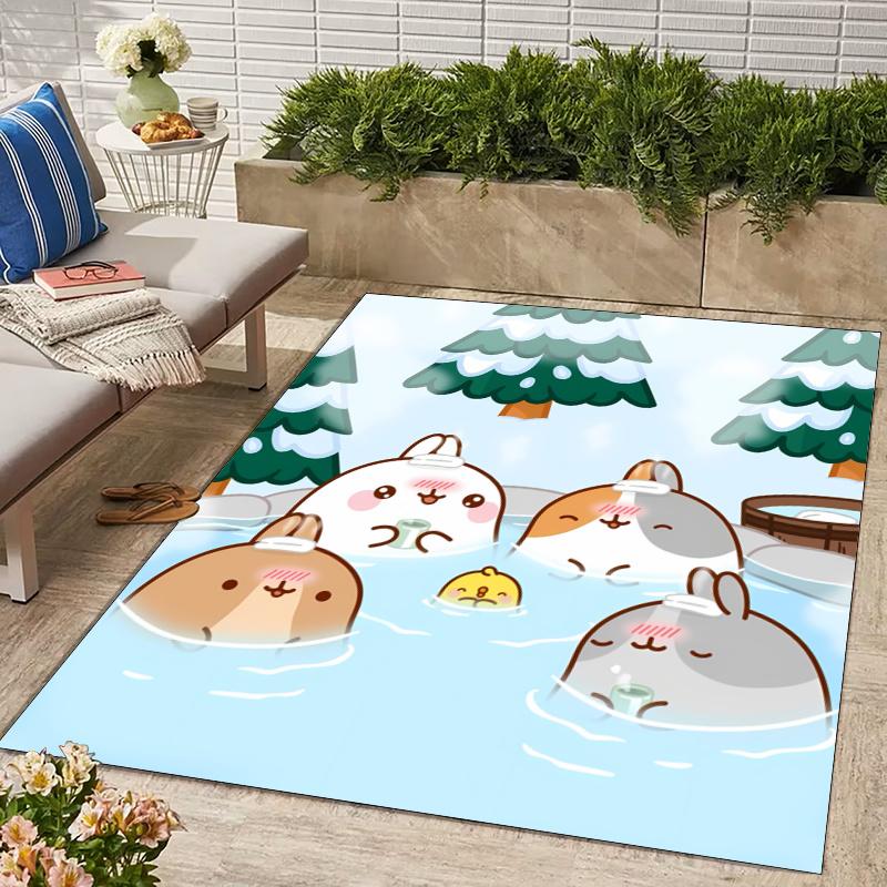 Molang Design Area Rug - Non-Slip, Soft & Cozy Floor Mat for Living Room, Bedroom, Office - Indoor/Outdoor Decorative Carpet