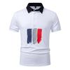 Sommer Herren Bedruckte Poloshirts Kurzarm Atmungsaktives T-Shirt Kontrastfarbe Lässig Reverskragen Streetwear Basis Oberteil