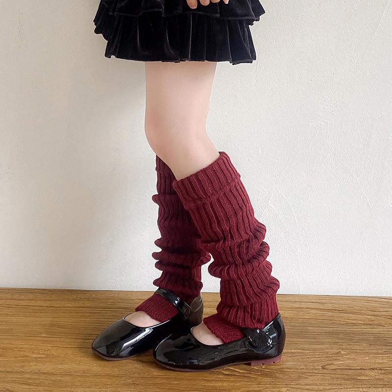 Children'S Socks Stacked Long Tube Korean Maillard Retro Warm Winter Medium And Older Children Ankola Red Calf Socks