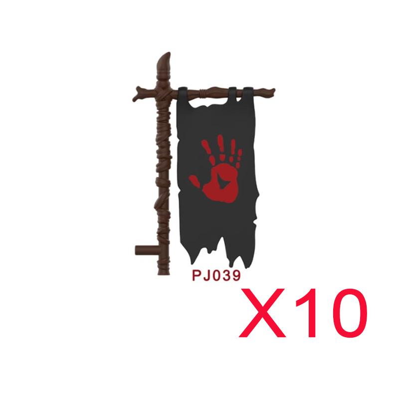 MOC Mediaeval Times Building Blocks Orc Mounts Wolf Flags Army Soldiers Character Accessories Bricks Animal Toys Gifts R064 DIY