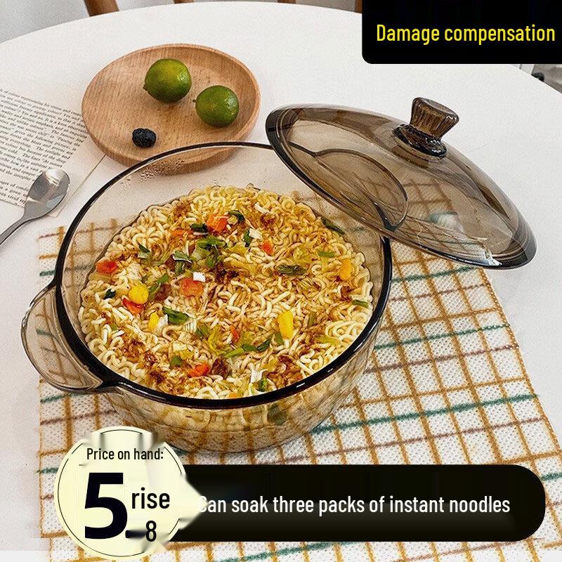 Korean Style Glass Noodle Bowl with Lid