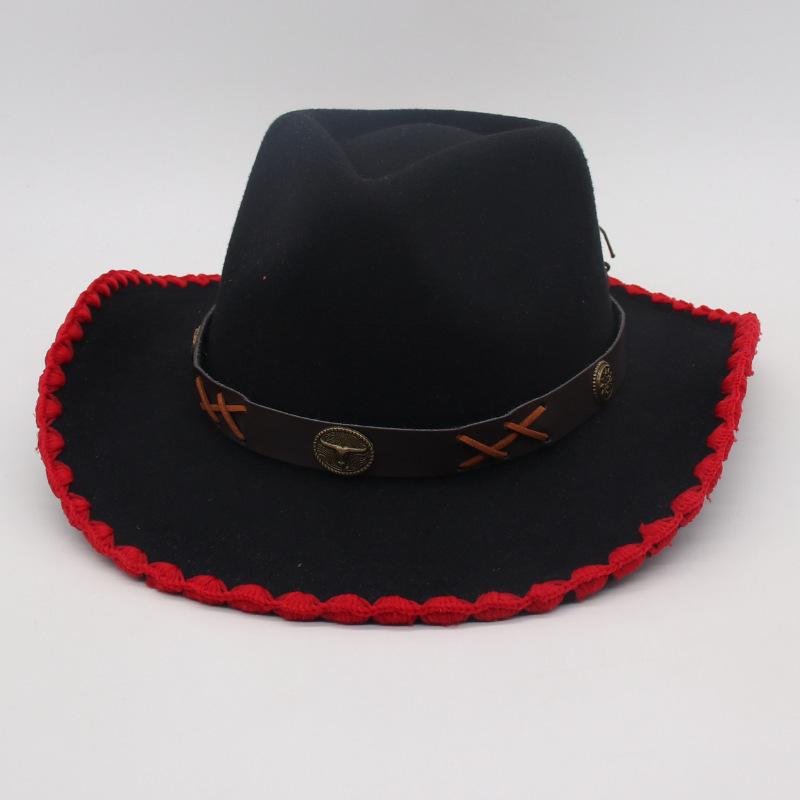 Tibetan Vacation Hemming Top Hat Men'S And Women'S Hat Cowboy Hat Simple Ethnic Style Jazz Hat