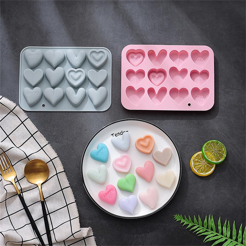 Heart Shape Love Silicone , Non-stick Easy Release Heart Shaped Silicone  Tray For Handmade Chocolate, Dessert