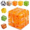 2Pcs Rolling Ball Maze Cube Kids Brain Teaser 3D Puzzle Maze Cube Toddlers Stress Relief Logical Thinking Training Bead Maze Educational Toy
