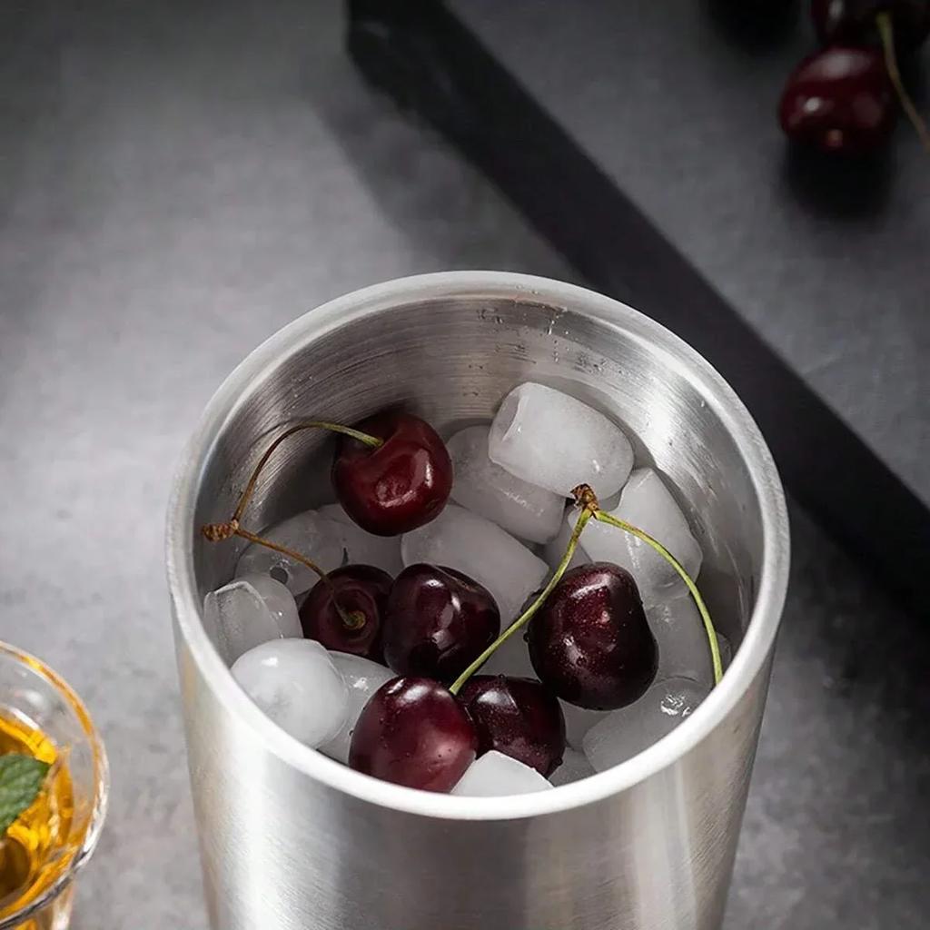 1 pièce - Seau à glace en acier inoxydable, grand seau de réfrigération pour boissons, refroidisseur de bouteilles de vin et de bière, seau à champagne adapté pour