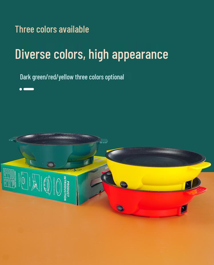 110V Mini Non-Stick Electric Baking Pan & Frying Pot: Multifunctional Home Oven & BBQ Stove