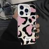 Leopard Pink Pattern Phone Case for iPhone 17 Air 16 15 14 11 Pro 13 12 Mini 8 7 Matte Laser Bumper Shockproof Hard Cover