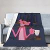 Pinks Panthers Blanket Flannel Decoration Portable Soft Throw Blanket for Sofa Travel Bedding Throws