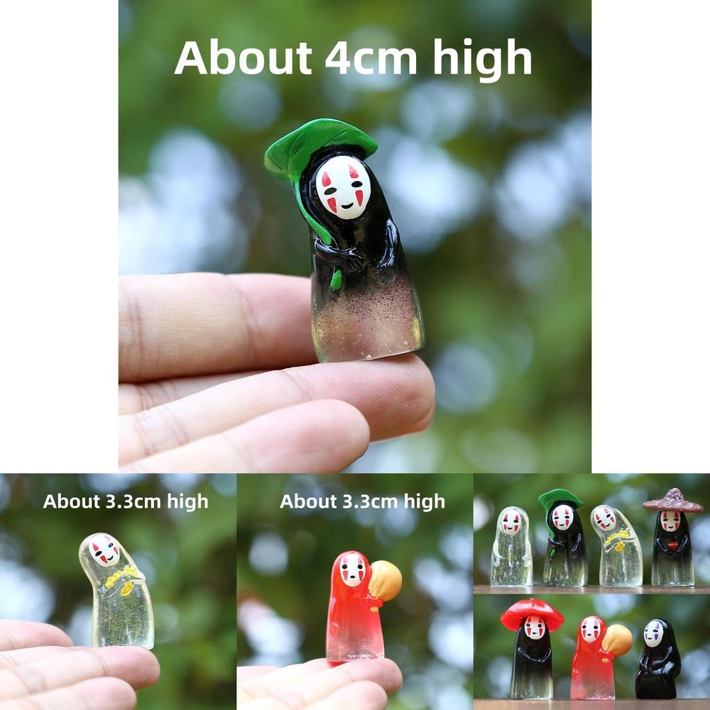 Man No Face Holding Umbrella Sitting Posture Hat Mini Model Ornament Desktop