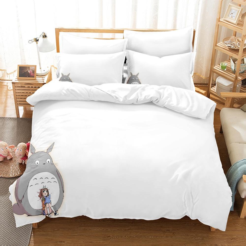 Copripiumino di lusso My Neighbor Totoro Set Biancheria da Letto Cartoni Animati per Bambini Coperta Singola Matrimoniale Decorazione Letto per Adolescenti Migliori Regali