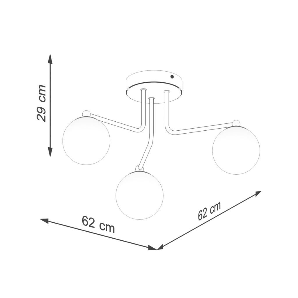 Lampa Sufitowa Nowoczesna Biała Szklane Białe Kule Do Salonu Przedpokoju 3Xg9 8W Astral Sollux Lighting