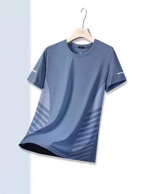 Herren Sommer Eis Seide Schnelltrocknendes Sport T-Shirt - Atmungsaktiv, Kurzarm, Lässig Laufen, Fitness, Outdoor Bekleidung