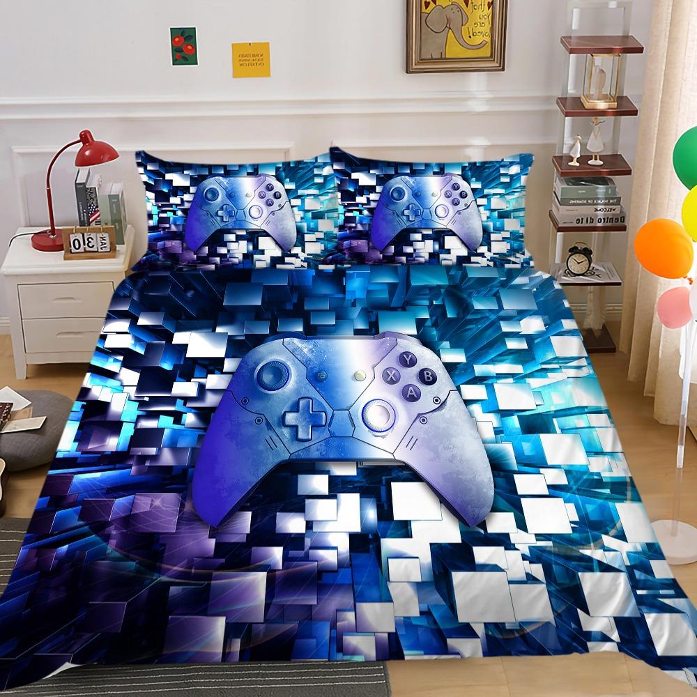 Game Controller Down Duvet Cover Pillowcase Luxurious High-quality 3D Printed Teen Bedding 2/3 Pieces, Single Bed Decoration Gift