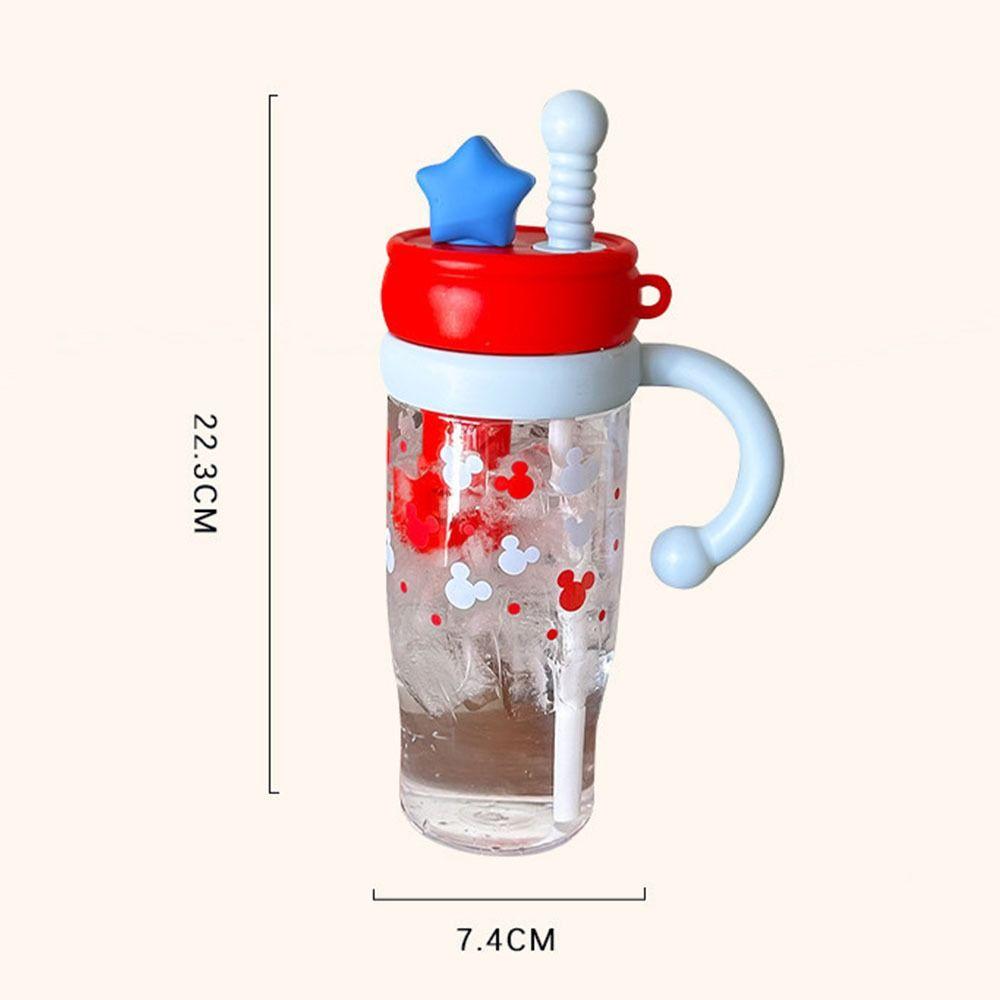 Cartoon Cute Large-Capacity Straw Cup Clear with Handle Water Cup Water Bottle Gifts