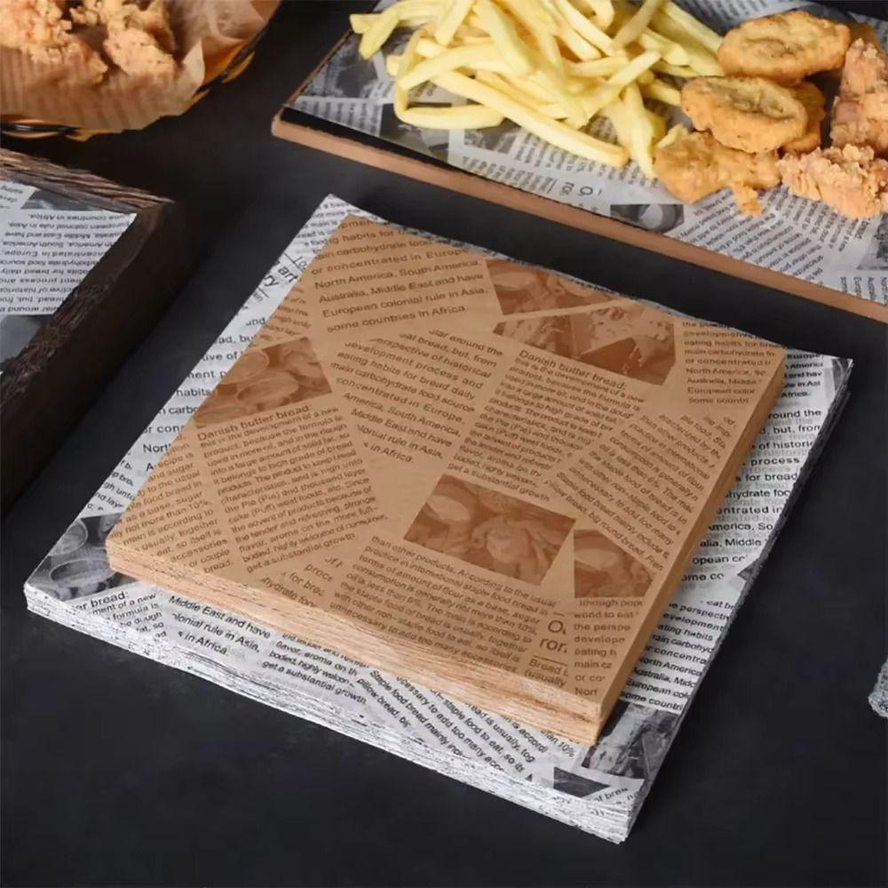 500Pcs Non-stick Oil-Proof Wax Paper Tear-resistant Disposable Baking Paper Simple Vintage Food Wrapper Paper Food Baking