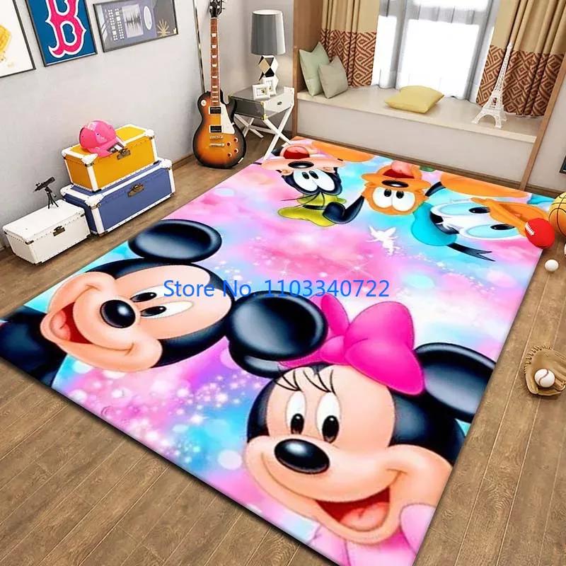 Mickey Minnie Area Mat, Cute Cartoon Rug Carpets 120x160cm Decor for Living Room Children's Bedroom Sofa Bathroom Kids Floor Mat