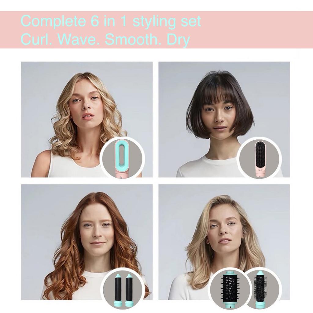 6 In 1 Multi Styler New Design Hair Dryer For Hair 6 In 1 Hair Styler With Curling Barrel Hot Air Brush Styling Tool MultiStyler