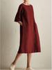 Stylish Summer Cotton-Linen Patchwork Mid-Length Skirt - Plus Size Women's Clothing