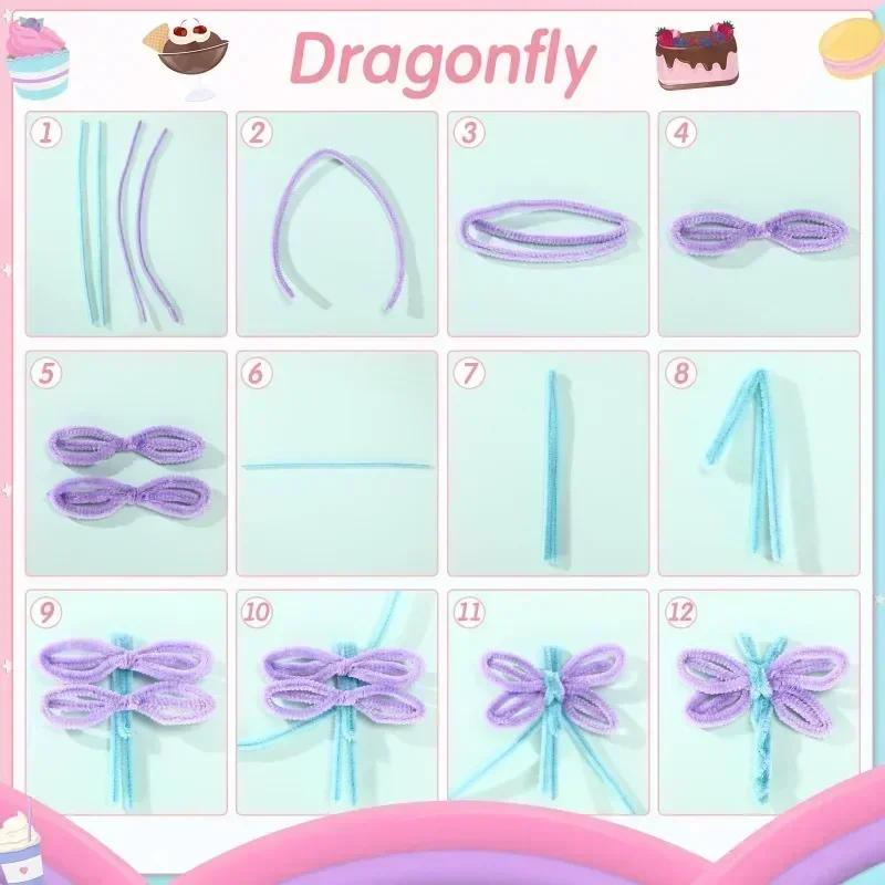 100pcs Chenille Stems Toys DIY Strips Twist Bar Anvil Wire Craft Pipe Creative Hobby Children Plush Stick Chenille Sticks