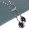 Exclusive Natural Amethyst 925 Silver Plated Necklace 19" Most Beautiful I1I00