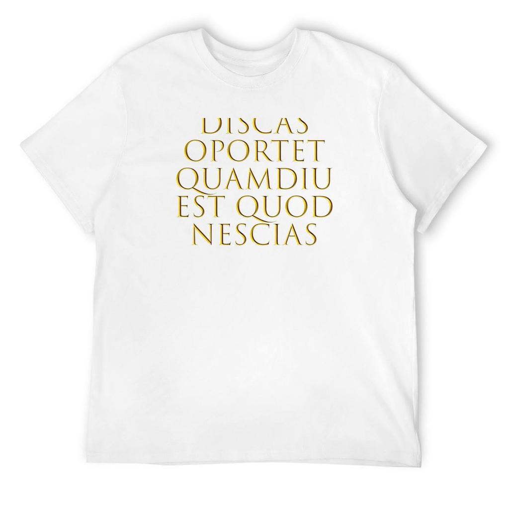 Lateinisches Zitat über Lerndauer T-Shirt Streetwear Anime Oversizeds Anime-Figuren T-Shirts für Männer