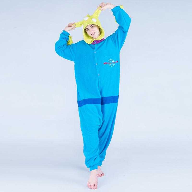Růžové Modré Zvířecí Kreslené Fleecové Onesie Pyžamo pro Páry - Podzimní/Zimní Kolekce