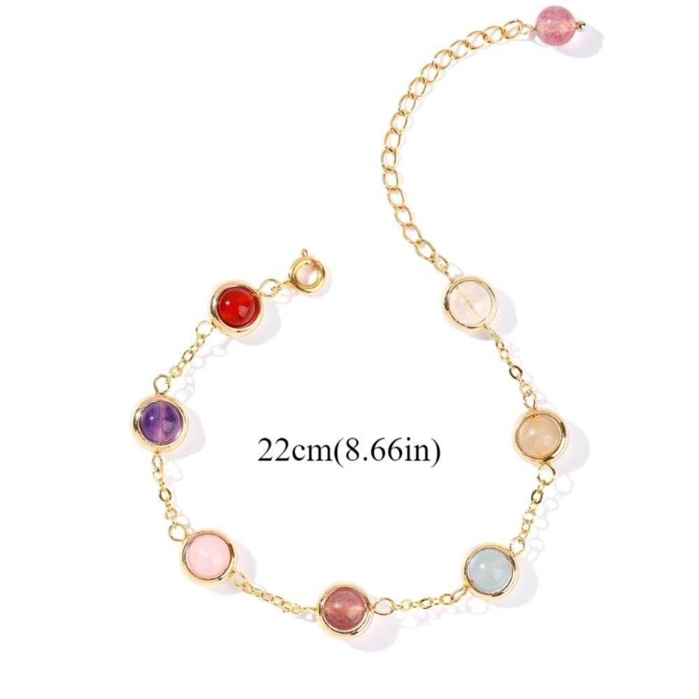 Adjustable Colorful Crystal Lucky Bracelet Rainbow Candy Beads Bangle  Wedding Party Gift