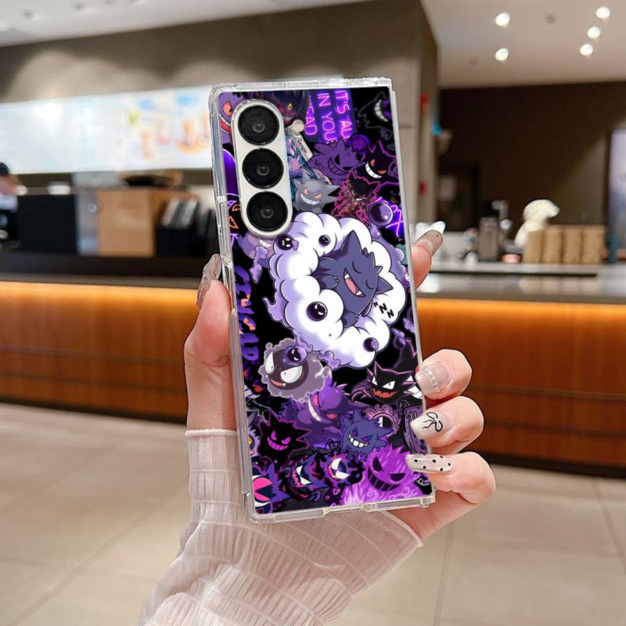 Hot Pokemon Gengar Transparent Soft Phone Cover Case for Samsung Galaxy Z Fold 7 6 5 4 3 ZFold6 ZFold5 ZFold7 ZFold3 ZFold4