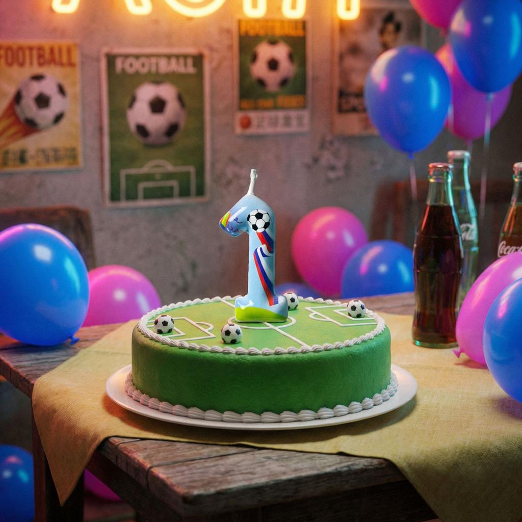 Football Themed Numbers 0-9 Candles Birthday Candles Cake Decorations