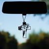 Rear View Mirror Accessories - Car Hanging Accessories - Car Pendant, Charm Ornaments - Swinging Ornaments, Cross Hanger - Black Jesus Christ