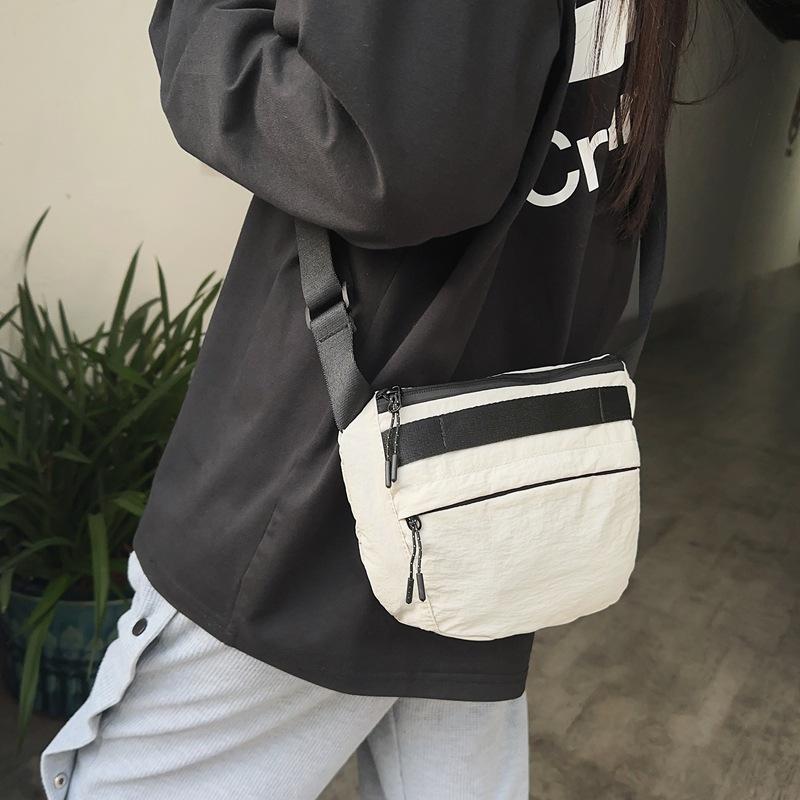 New solid color casual nylon oblique span women's simple large-capacity sports travel backpack storage duffel bag