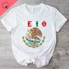 Mexican Flag Cotton T Shirt A Divine Eagle Holding A Snake in Its Beak Print Unisex Women Tshirt Hispanic Heritage Month Gifts