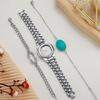 Advanced creative fashion trend square round dial design sense hot sale temperament ladies watches bracelet five-piece set