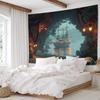 Mysterious Pirate Cave Tapestry, Background Wall Hanging For Living Room Bedroom Office Party Decor