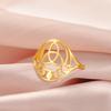 Titanium Steel Hollow Sun Moon Celtic Knot Ring Fashion Minimalist Trendy Jewelry