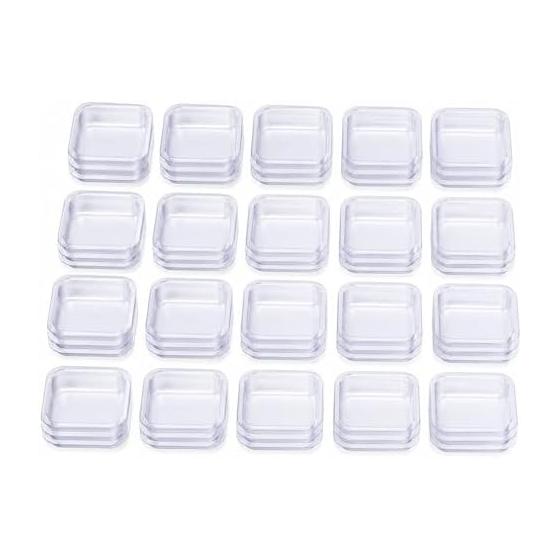 Set of 20 Resin Supplies, Disposable Plastic Mini Trays, Toning Tools, Made of Transparent Plastic, Mini Palette Compatible with Handicrafts and