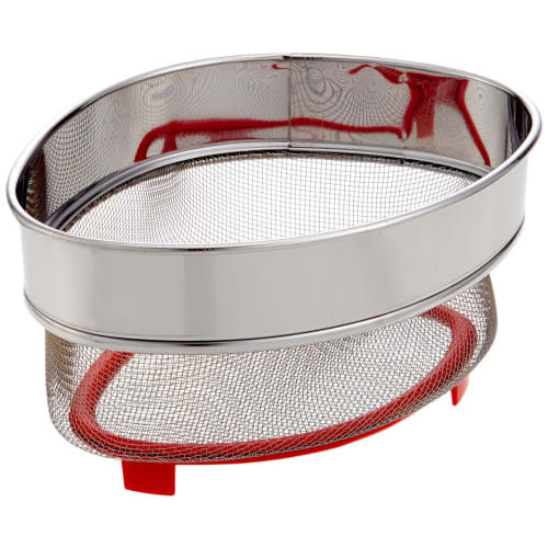 Asano Seisakusho Deep Mesh Triangular Corner Dish [Body] 18-0 Stainless Steel [Grid] 18-8 Stainless Steel [Legs] ABS Plastic, Japan JSV04001