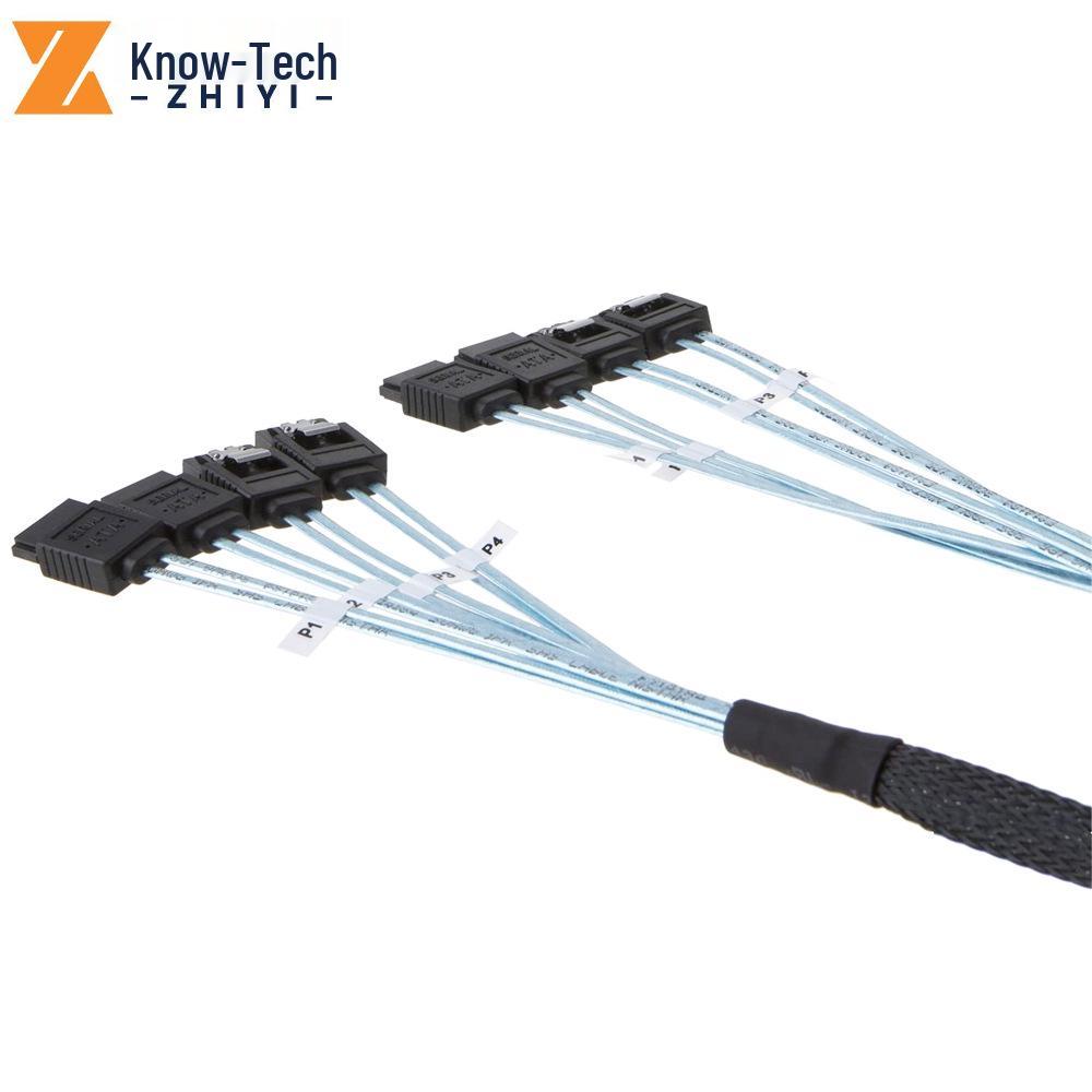 Quad SATA 7P to 7P SATA-III Data Cable for Computer Case Server Hard Drives
