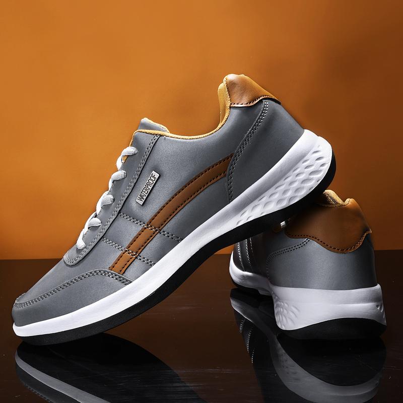 Men's Casual Pu Leather Shoes Outdoor Spring/Autumn Comfortable Flat Walking Sneakers